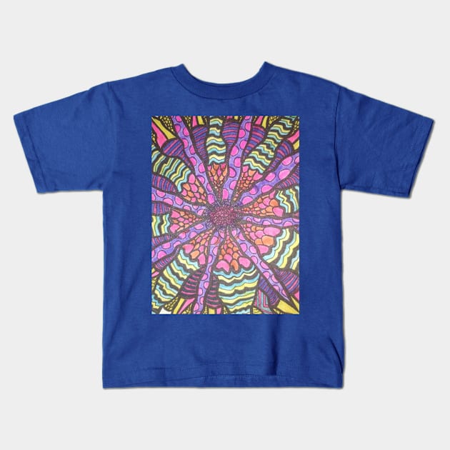 Inter circle hand made art Kids T-Shirt by JJs art 